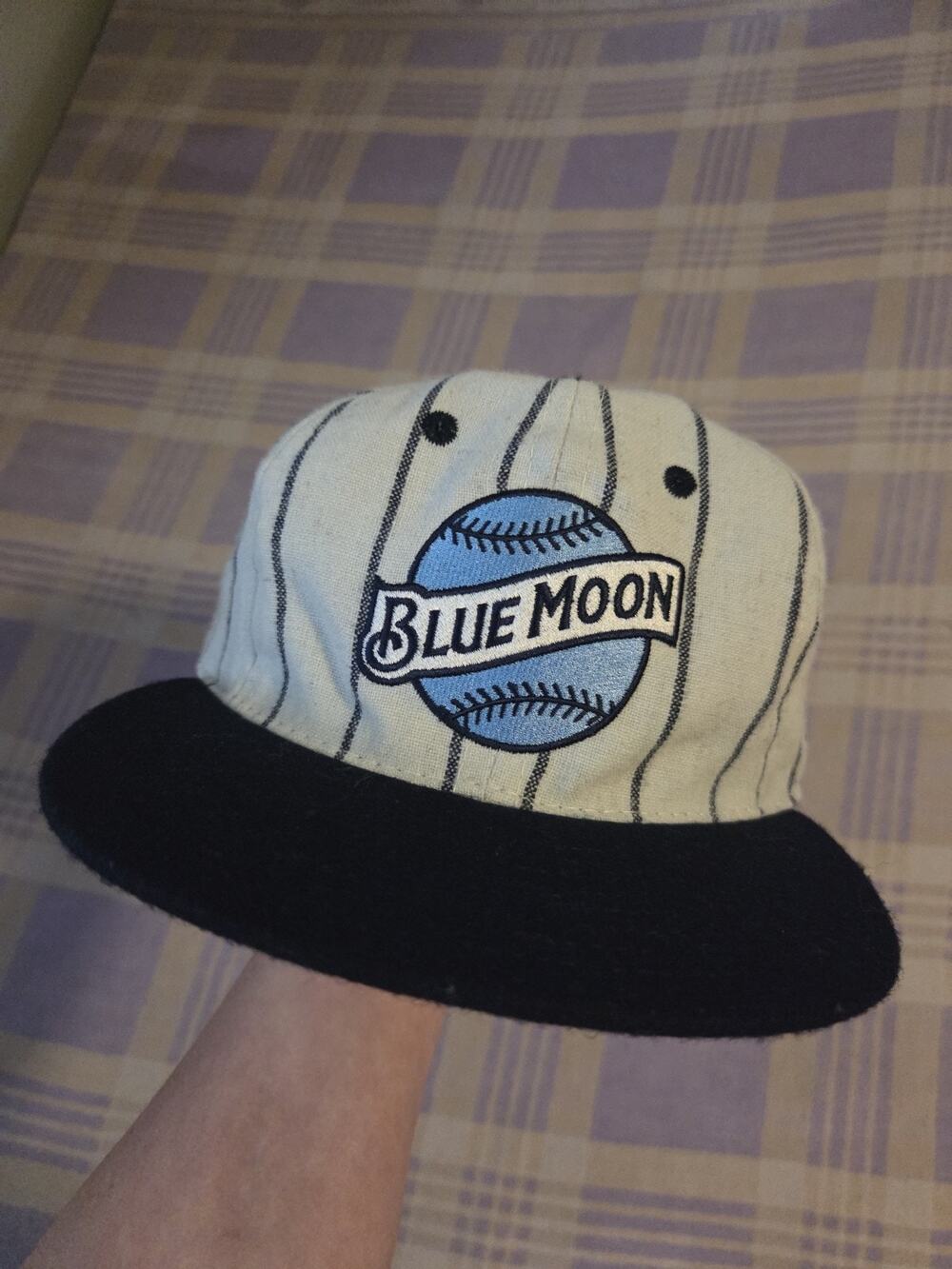 Blue Moon x Ebbets Field Flannels Snapback Hat Bellyslide Wit Wool USA MADE EFF